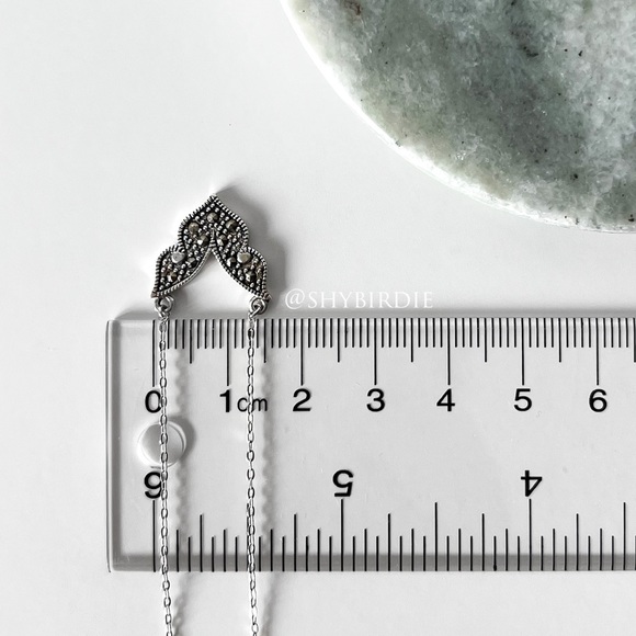 NEW Artisan Marcasite & Sterling Silver Pendant Necklace - Picture 7 of 9